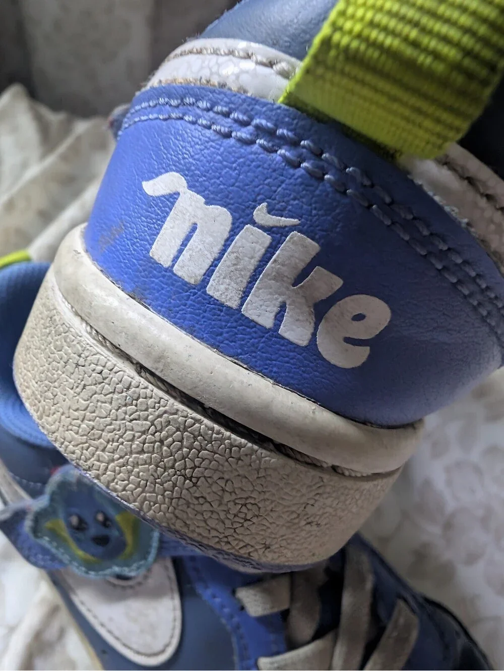 Nike Kids' Blue and White Sneakers with Character Patch Size 12.5C